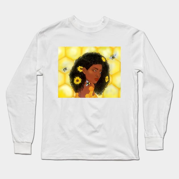 Queen Bee Long Sleeve T-Shirt by Wandering Octopus Designs